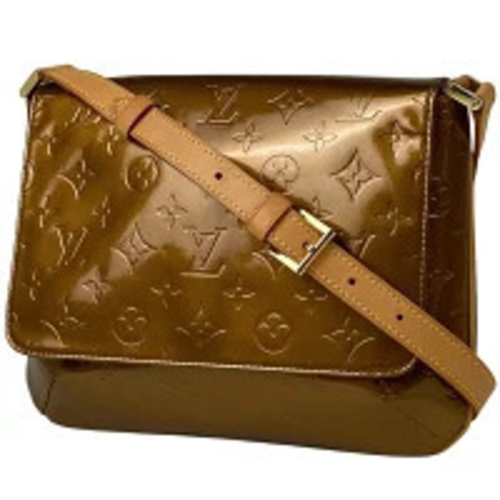 Louis Vuitton Thompson Street Enamel Shoulder Bag Monogram Vernis Bron White ze